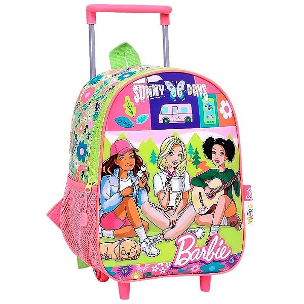 Mochila com Rodas Escolar Barbie Sunny Days - 71626 (Rosa)