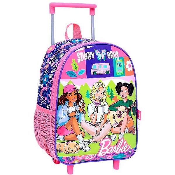 Mochila com rodas Escolar Barbie Sunny Days - 71626 (Azul)
