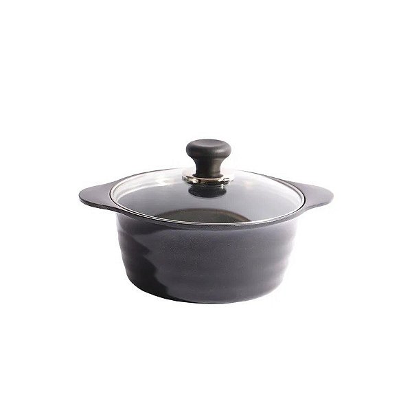 Panela Ecramic de Cerâmica com Tampa Preto 20CM