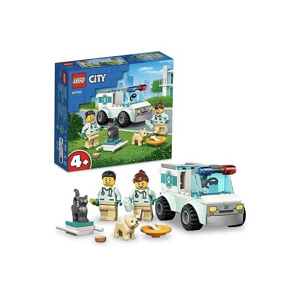 Conjunto Lego City Furgoneta de Resgate Veterinário 58 Peças
