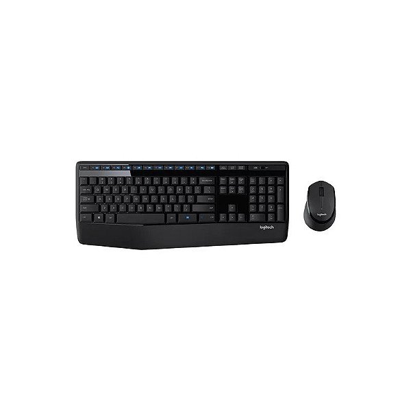 Kit Teclado + Mouse Sem Fio Logitech MK345 - Preto
