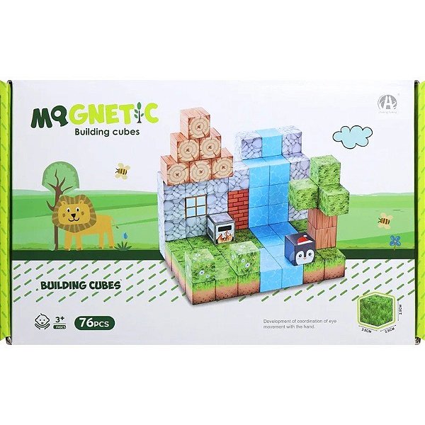 Kit de Cubos Magnéticos de Construção Chuang Huang - CH1280 (76 peças)