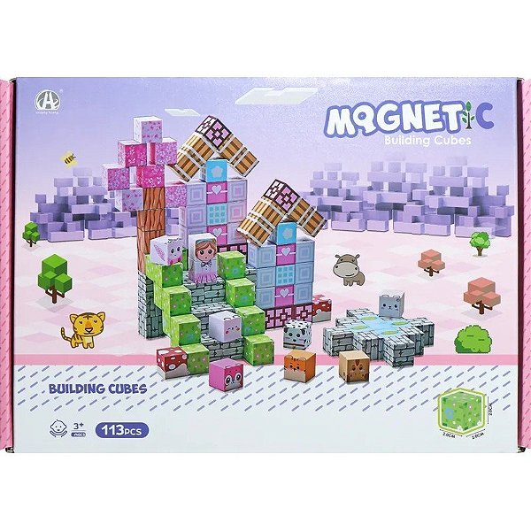 Jogo de Cubos Magnéticos de Construção Chuang Huang - CH1332 (113 peças)