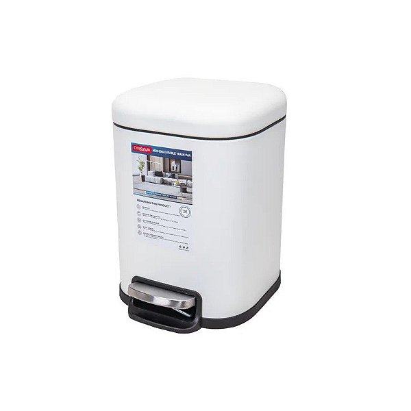 Lixeira de Aço Inoxidável 6L Branca