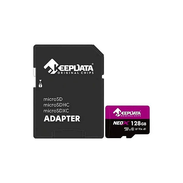 Cartão de Memória Micro SD Keepdata Neo X 128GB 95MB/s - KDMSDC10U3V30A1/128