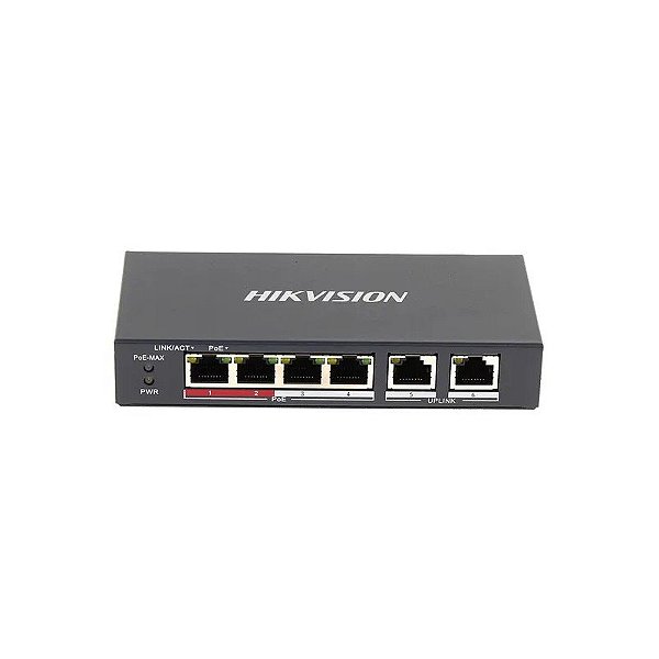 Hub de Switch Hikvision 04P 10/100Mbps Poe DS-3E0106P-e/M