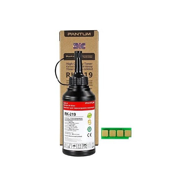 Kit de Recarga Pantum RK-219 com Refil de Toner + Chip para Cartucho de Toner PD-219