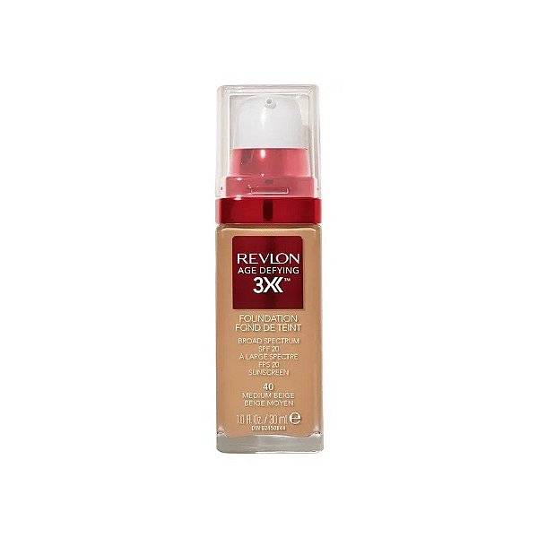 Base Líquida Revlon Age Defying 3X FPS 20 40 Medium Beige - 30ML