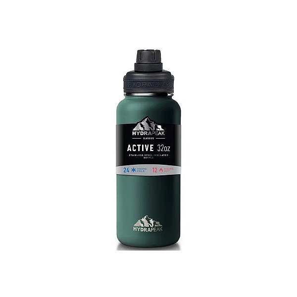 Garrafa Térmica Hydrapeak HP-WIDE-32-Forest-Chug Active 24F 12Q Verde Floresta 946ML