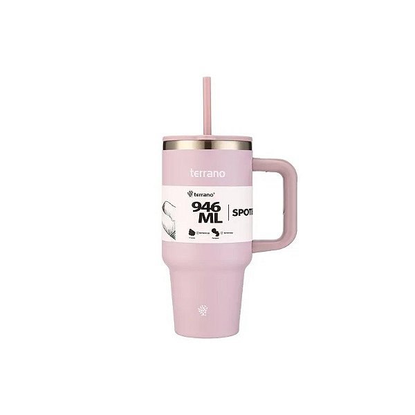 Garrafa Térmica Terrano Spotie Cup - 946ml - com Canudo - Lilás