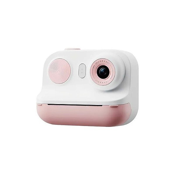 Câmera Digital Satélite A-DV918 - com Impressora Térmica - Tela 2.4" - Recarregável - Rosa e Branco