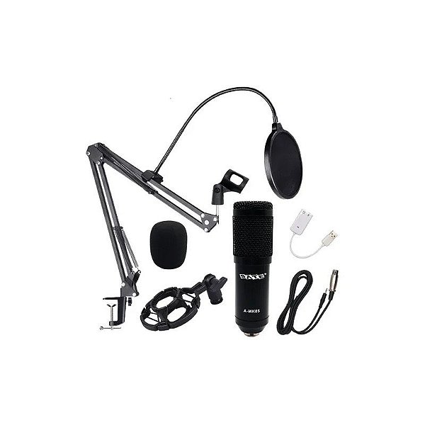Kit de Microfone para Streaming Satélite A-MK05 - Preto