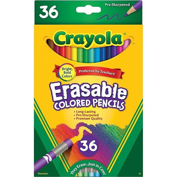 Lápis de Cor Crayola Apagável Lápis de Cor 68-1036 (36 Unidades)