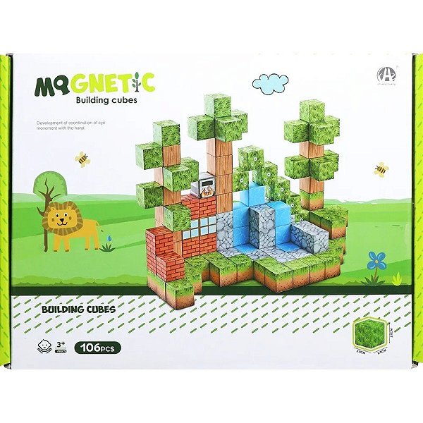 Kit de Cubos Magnéticos de Construção Magnetic Chuang Huang - CH1324 (106 peças)