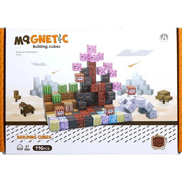 Kit de Cubos Magnéticos de Construção Magnetic Chuang Huang - CH1354 (116 peças)
