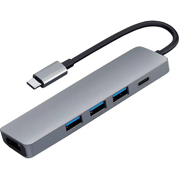 Hub USB-C 3.1 Satellite A-HUBC58 5 em 1 60W - Cinza