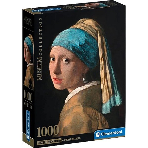 Quebra-cabeça Garota com Brinco de Pérola Museum Collection Clementoni - 39967 (1000 peças)