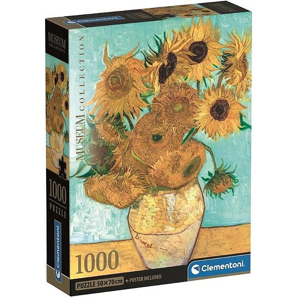 Quebra-cabeça Sunflowers Museum Collection Clementoni - 39966 (1000 peças)