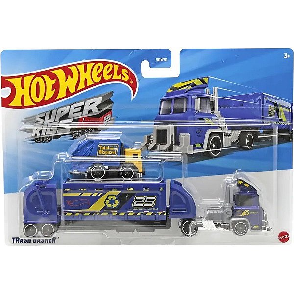 Carro Autitos Trash Basher Hot Wheels Super Rigs Mattel JDJ59