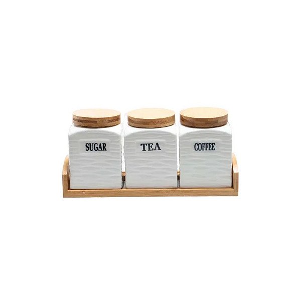 Potes de Cerâmica com 3 Peças 12X9 CM