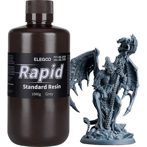 Resina Rápida para impressora 3D Elegoo Standard 1Kg - Cinza