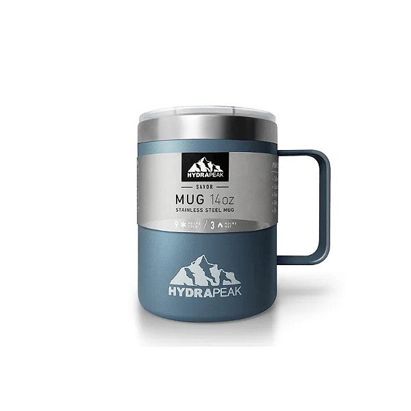Garrafa Térmica Inox Hidrapeak Frio/Quente Azul Floresta 400ML