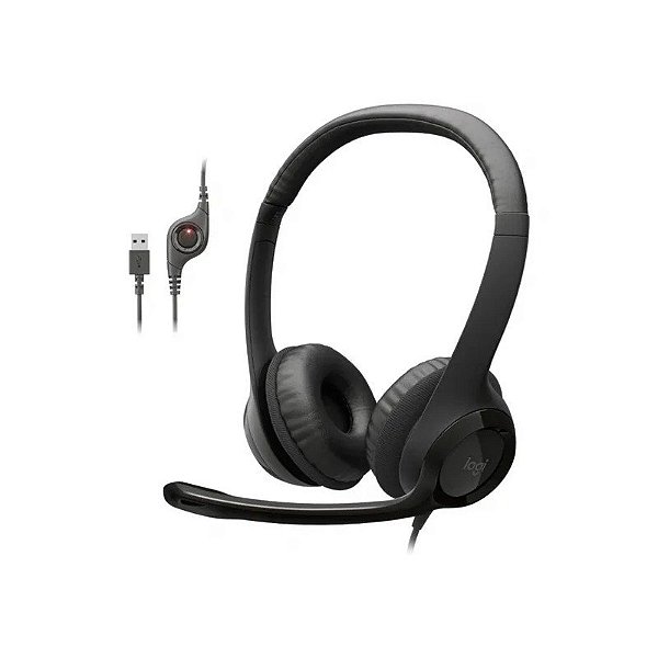 Fone de ouvido Logitech com Microfone H390 USB-C 981-001575