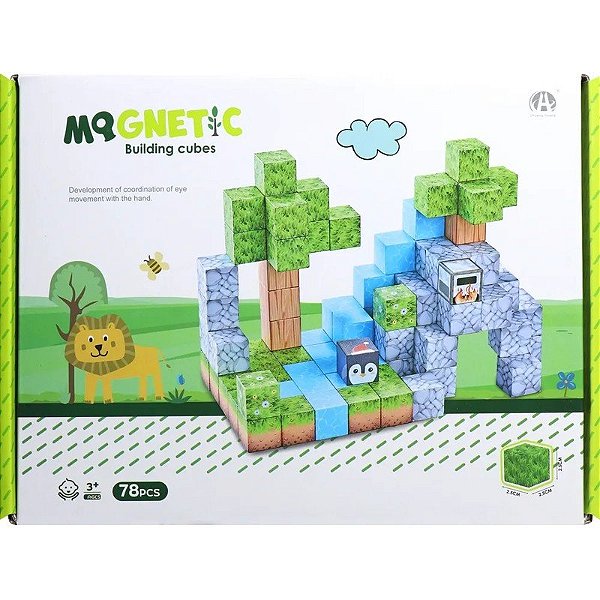 Jogo de Cubos Magnéticos de Construção Chuang Huang - CH1281 (78 peças)
