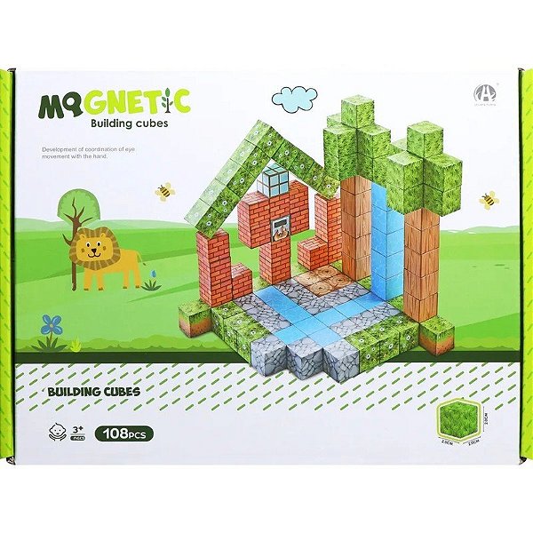 Jogo de Cubos Magnéticos de Construção Magnetic Chuang Huang - CH1323 (108 peças)
