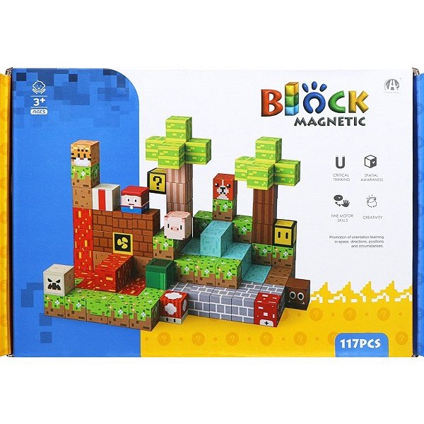 Jogo de Construção com Cubos Magnéticos Chuang Huang - CH1379 (117 peças)