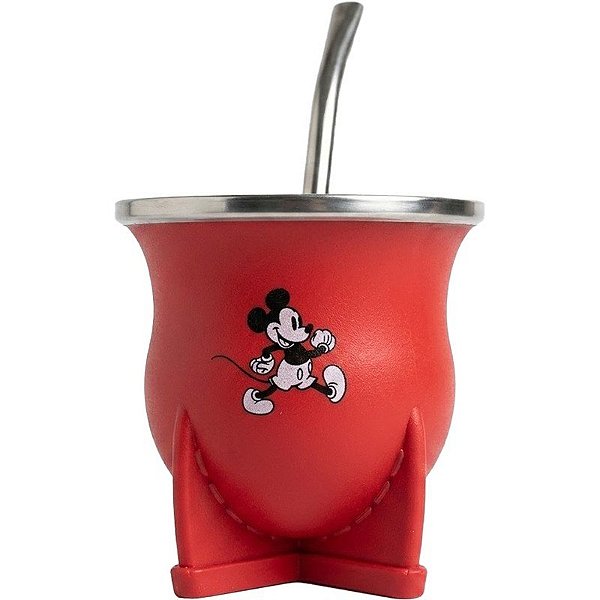Copo + Bomba de Chimarrão Mickey Mouse em PPR - Vermelho
