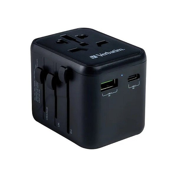 Adaptador Universal de Tomada Verbatim UTA-02 20 W - Preto (49544)