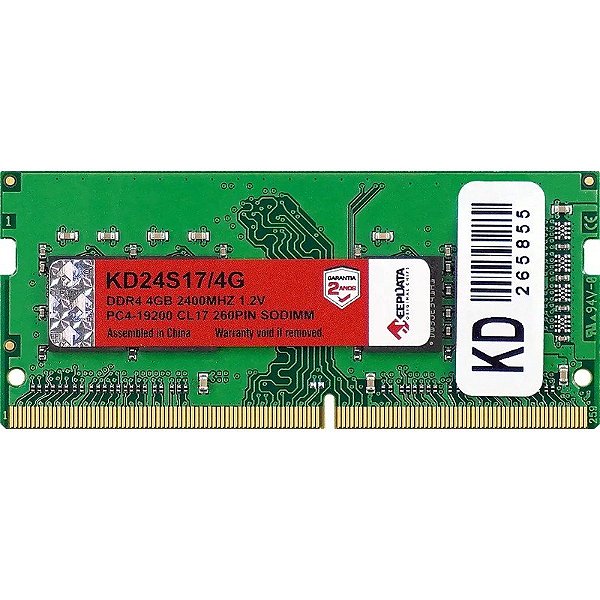 Memória para Notebook 4GB Keepdata DDR4 2400MHz KD24S17/4G
