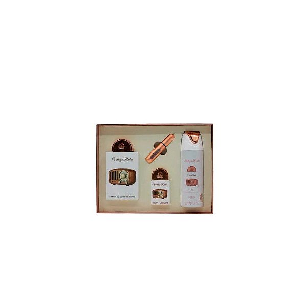 Kit Lattafa Pride Vintage Radio Eau de Parfum 100ml 3 Peças