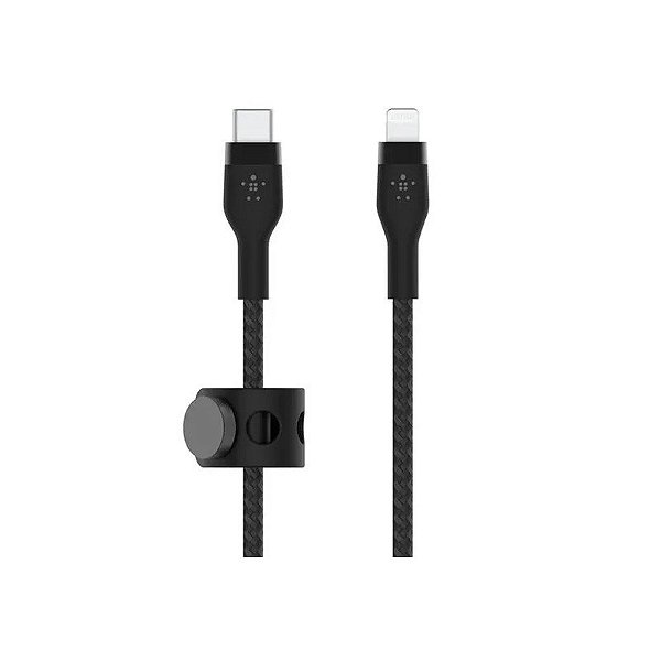 Cabo Belkin Boostcharge Pro Flex 2M USB-C/Lightning Trançado Silicone Preto - CAA011BT2MBK
