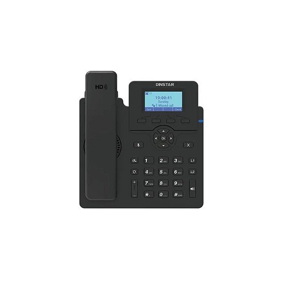 Telefone IP Dinstar C60UP 2 Linhas LCD 5 Conferência Poe