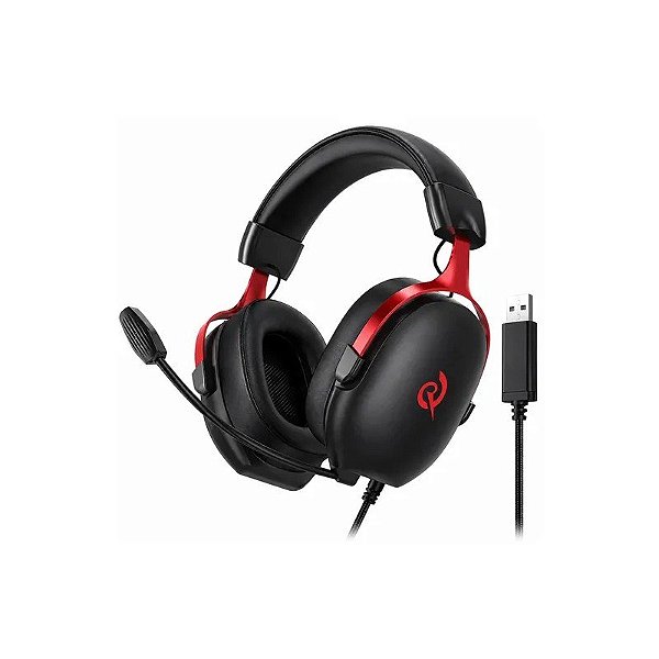Fone Gamer QCY Heroad VN200 Pro BH25H7GMA USB - Preto e Vermelho