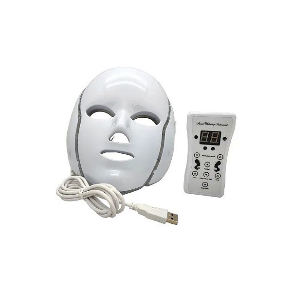 Máscara LED Tratamento Estético Facial 7 Cores Fototerapia