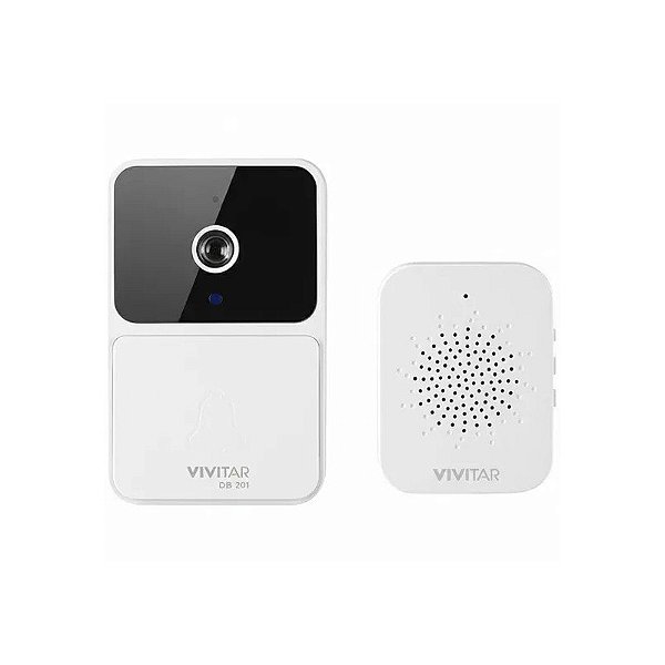 Campainha Sem Fio Vivitar DB201 com Câmera Wi-Fi - Branco