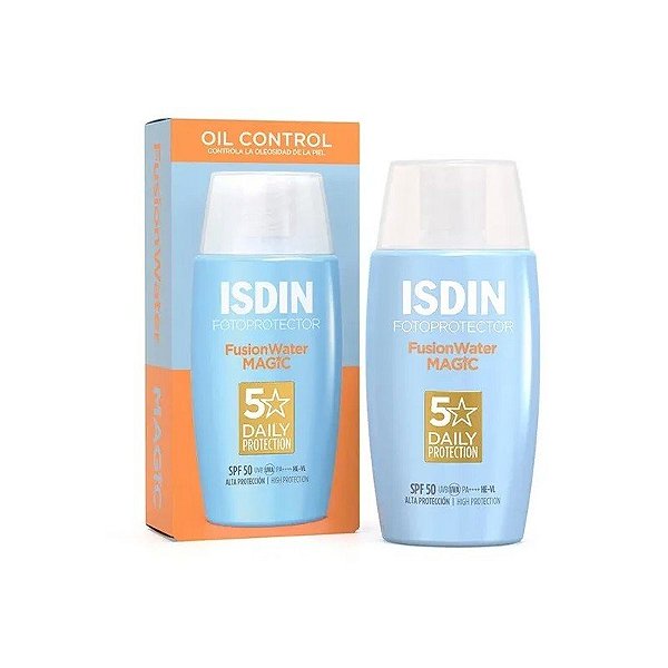 Protetor Solar Facial Isdin Fusion Water Magic FPS 50 50 ML