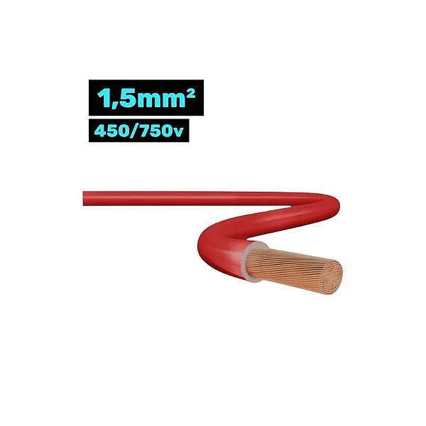 Cabo Flexível CH 450/750V 1.5MM 100M Vermelho