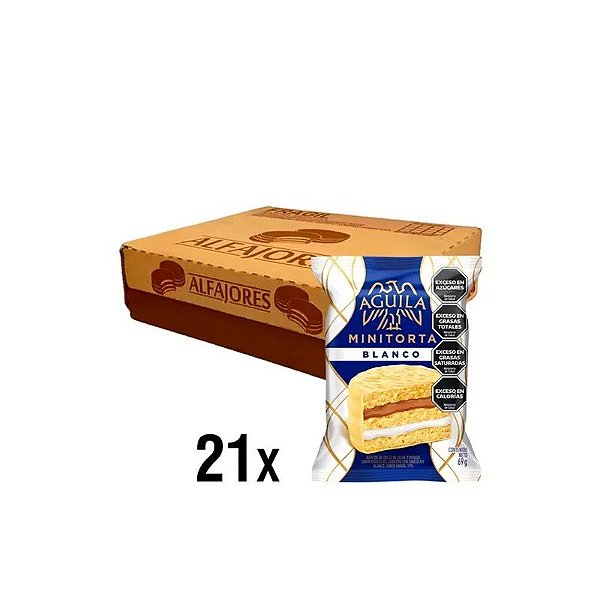 Alfajor Águila Mini Torta Branco Arcor Caixa com 21x69g