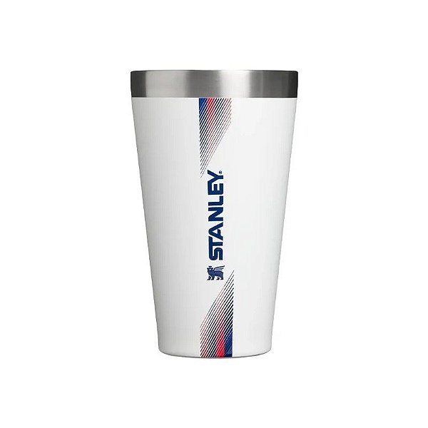 Copo Térmico Stanley The Stacking Pint 473ML - Equipe Branco Azul Escuro