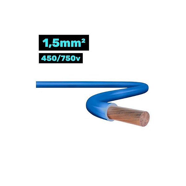 Cabo Flexível 450/750V 1,5mm 100m Azul