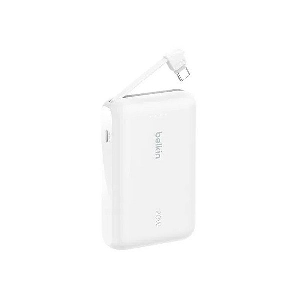 Carregador Portátil Belkin Boostcharge 10.000 mAh Cabo Integrado USB-C Branco - BPB021FQWH