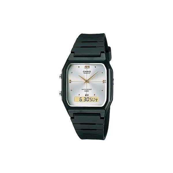 Relógio Casio AW-48HE-7AVDF Analógico/Digital Unissex - Preto/Branco