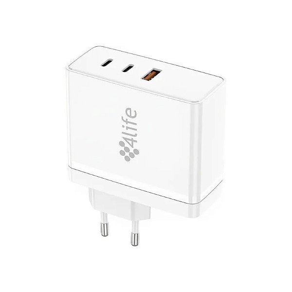 Carregador de Parede 4LIFE FL75140CCAGW Ganmaster 40 W USB-C + USB-A - Branco