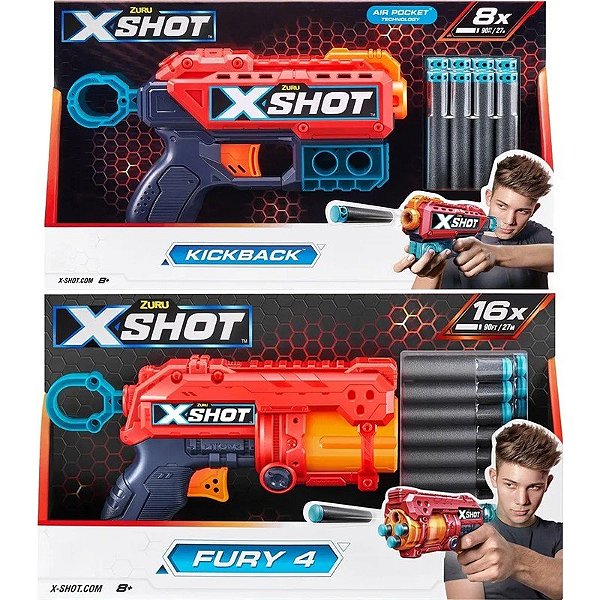 Combo Lançador de Dardos X-Shot Fury + Kickback - ZUCOM50871