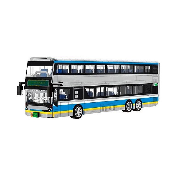 Jogo de Blocos de Construção Intercity Bus Double-Decker Electic Bus Wange - 4974 (491 Peças)