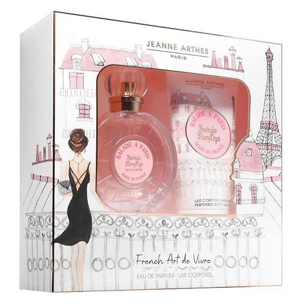 Kit Perfume Jeanne Arthes Balade a Paris Soirée Rooftop EDP 100mL + Loção Corporal 150mL
